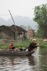 A la pêche dans les rizieres